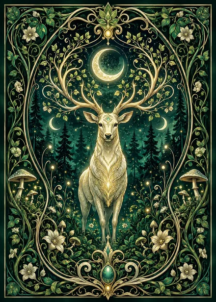 Moonlit Stag card back